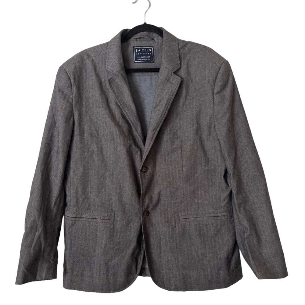 Jachs New York Grey Brushed Stretch Herringbone Blazer